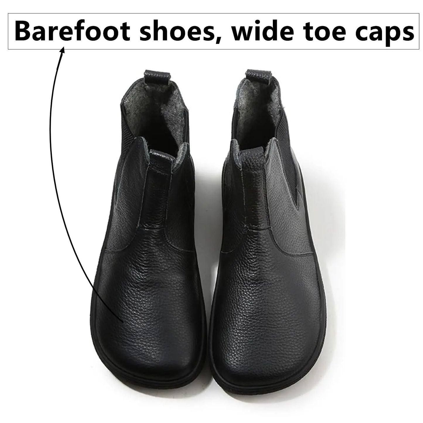 Barefoot Leather Boots With Wool Linning Inside For Women  man Zero Drop Wider Toes Box